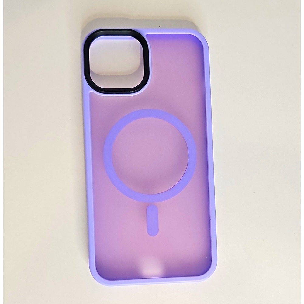 Purple Clear Transparent Magnetic Back Case Phone Cover for Apple iPhone